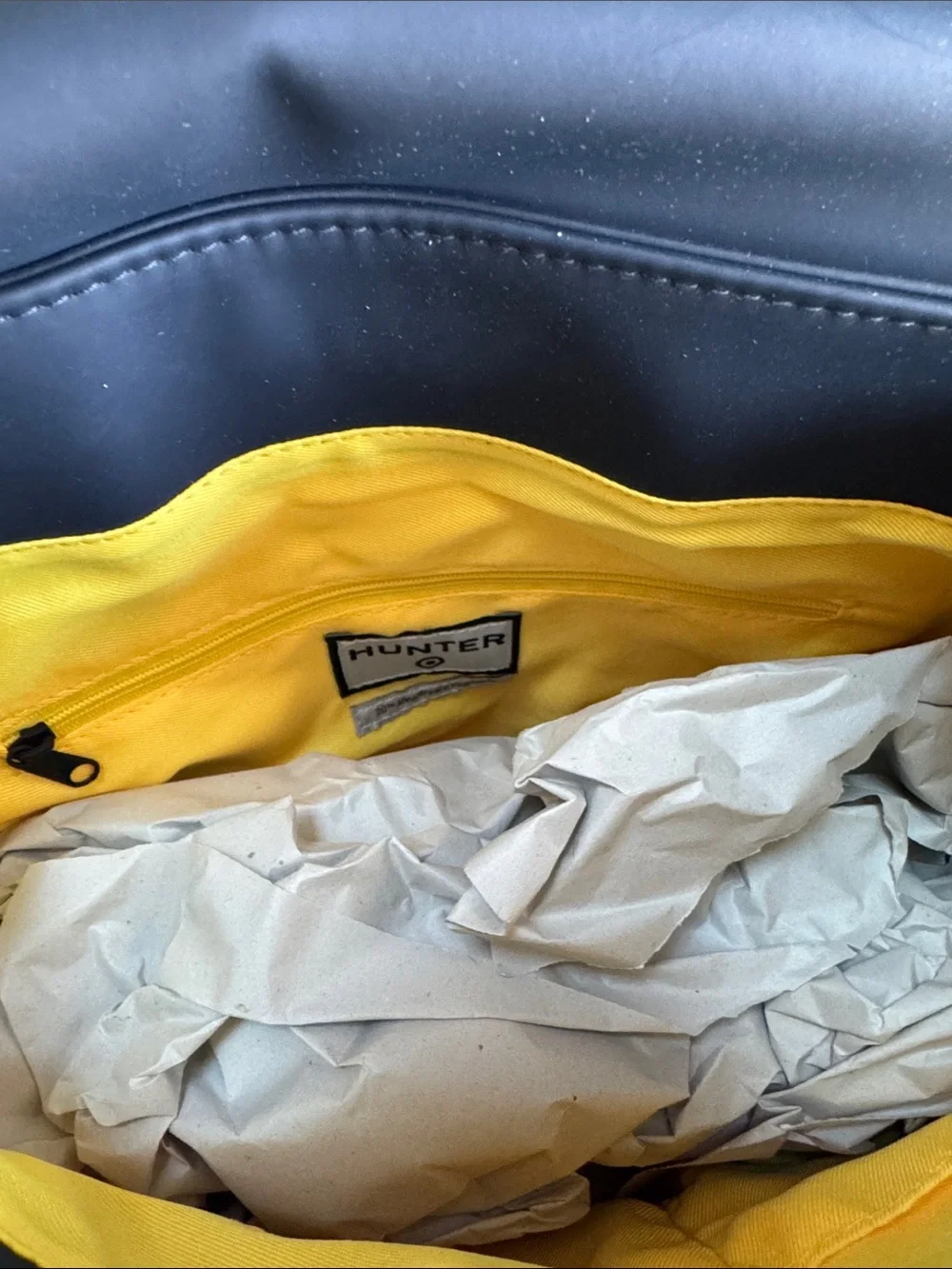 NWT Hunter for Target Medium Navy Blue Backpack Bag w/ Yellow Interior